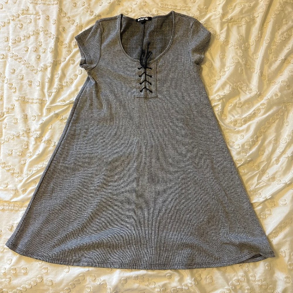 Blue Dress with lace up front